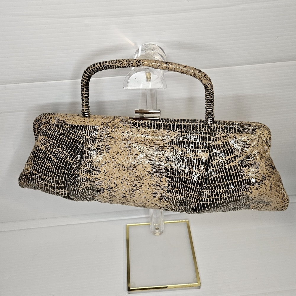 Hobo International Women’s Shiny Leather Snake Print Handbag – Clutch Style